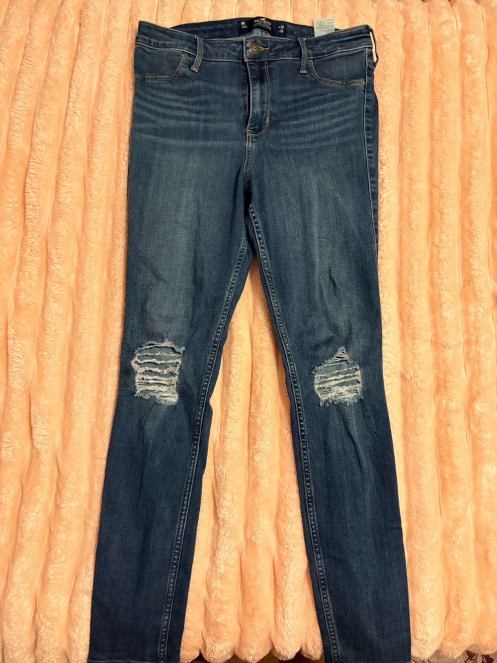 Hollister Dark Blue Distressed Skinny Jeans
